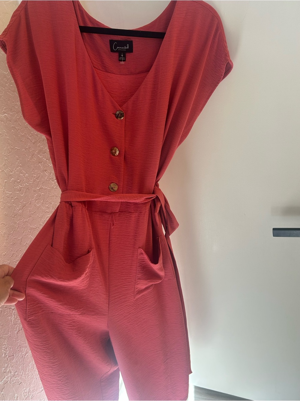 Connected Apparel Coral V-Neck Top